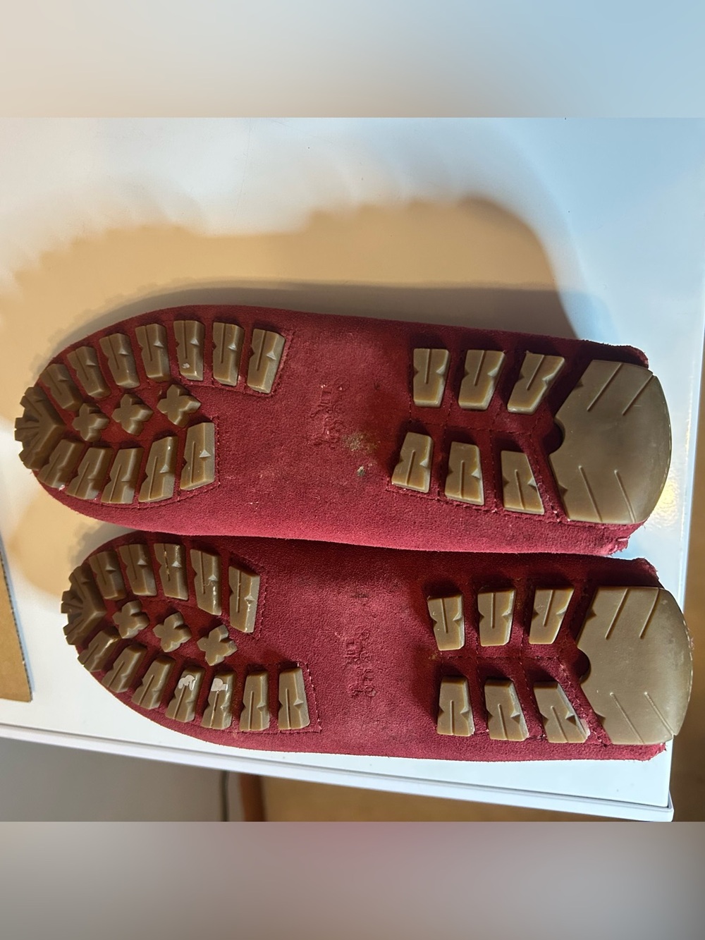 Coach Amber Burgundy Suede Moccasin Flats Slip On Driving Shoes Size 6.5B - Picture 6 of 6